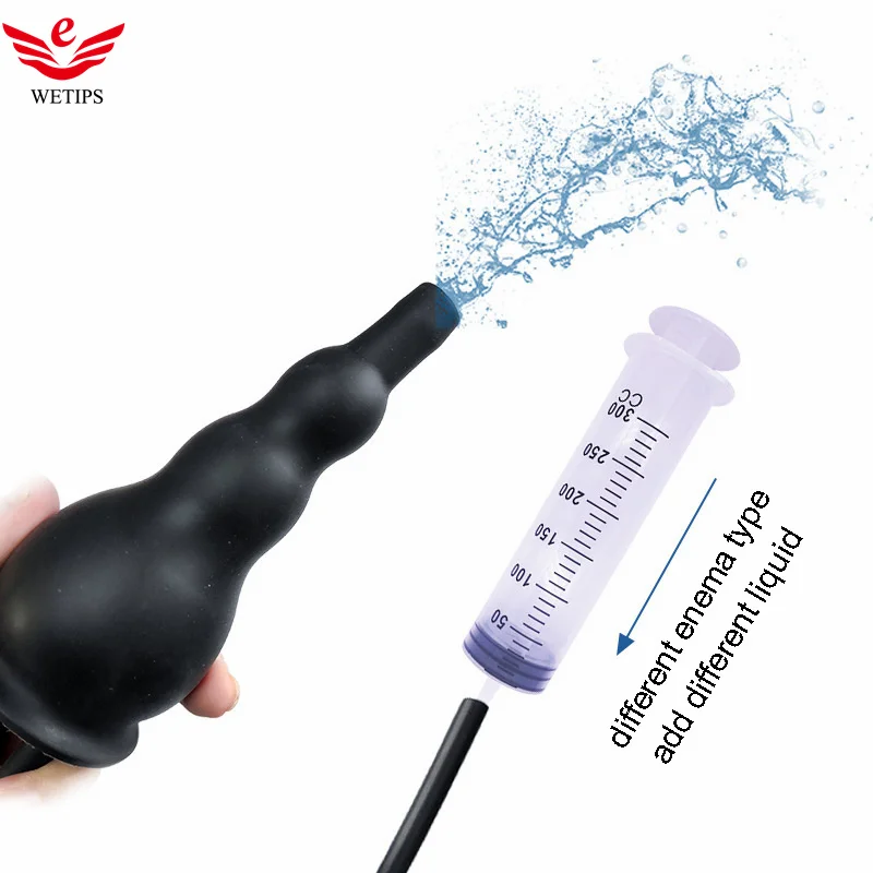 Wetips Silicone Gonfiare Plug Douche Butt Anale Expander Dilatatore Anale Gonfiabile Lavado Rettale Clistere Chuveiro Ducha Doccino Anale