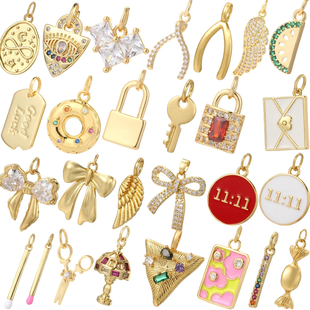 Y2K Nette Donut Bowknot Anhänger Halskette für Frauen Goldene Schöne Charms Halsband Diy Edelstahl Kette Hohe Qualität
