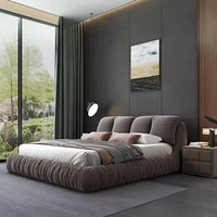 Lit de chambre unique et minimaliste, style nordique, avec rangement, rembourré, design élégant, cadre de lit Queen 180x200cm, accessoires de maison 4