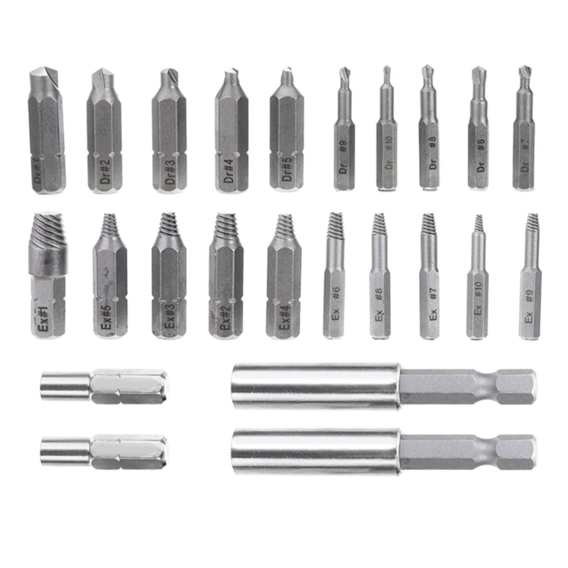 

Screw Extractor Metal Drill Bit Set Damaged Screws Remover Extractor Woodworking Tools Broken Bolt Water Pipe Drop Shipping