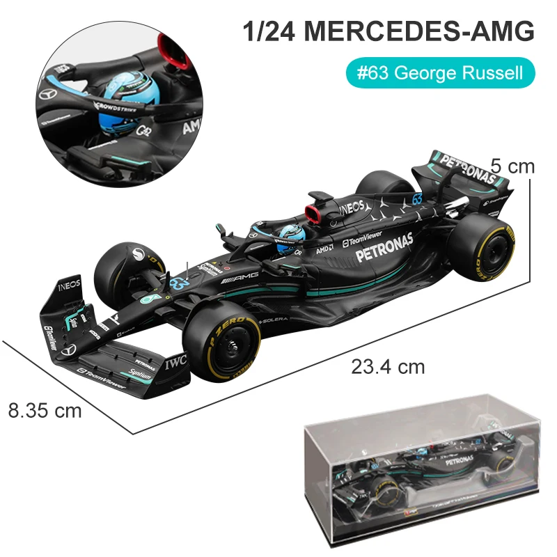 Bburago 1/24 2022 New F1 RB18#1 for Verstappen Champion Racing Compatible  with Red Bull 1:24 Static Alloy Car Die Cast Model Collectible Gift, Black