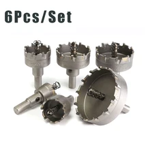 

6Pcs 22 30 35 45 50 65MM HSS Hole Saw Set Tungsten Carbide Tip TCT Core Drill Bit Hole Saw For Metal Stainless Steel Cutter