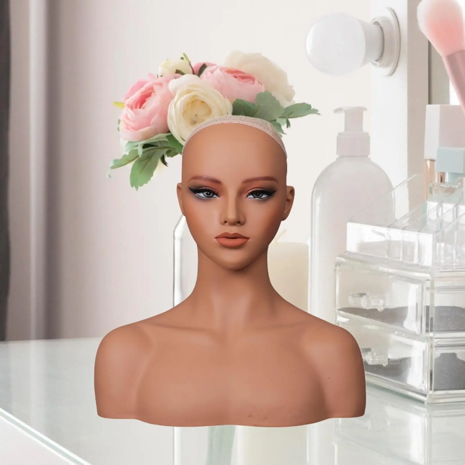 Mannequin Head Earring Necklace Holder Stand Multipurpose Hat Display Rack Wig Holder for Earrings Jewelry Hats Wig Necklace