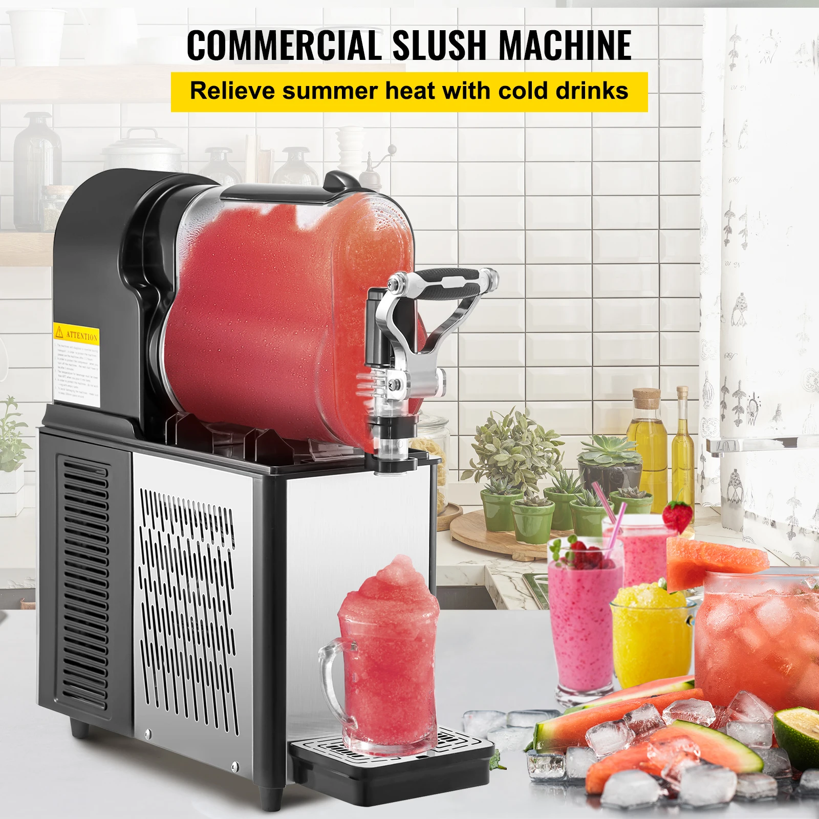 VEVOR 3/6L 1/2 Jar Commercial Slushie Machine Slush Maker Frozen Drink Dispenser Ice-Cool Juice Smoothie Granita Vending Machine 3