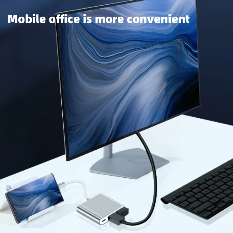 PHONEPACE 3-in-1 USB C Hub with 4K Adapter for Laptop & Phone