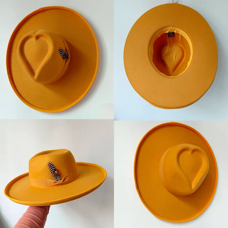 Fedora Hat 10cm brim Men's and Women's Bow Wide brim Panama Unisex
