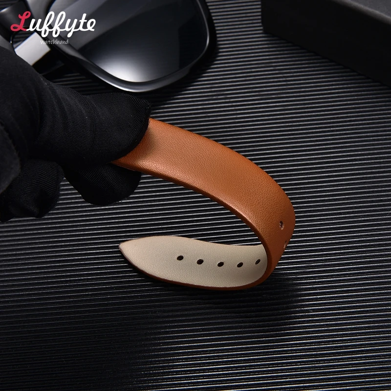 Genuine Leather Ultra-Thin Soft Watch Band Straps in Brown and Black