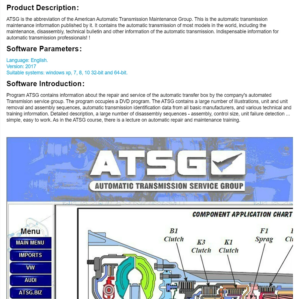 ATSG Cars Repair Software For Most Car Models American Automatic Transmission Service Group Car Diagnostic Program Car Repair Software
