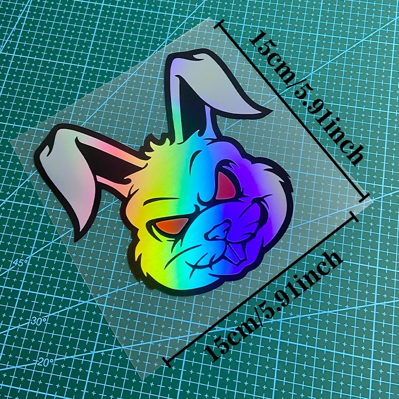 1PC Evil Rabbit Motorcycle Stickers Waterproof Scooter Windshield
