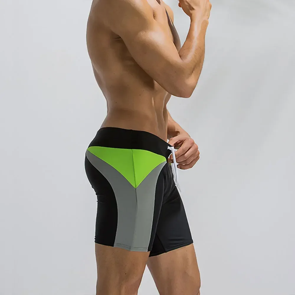 Men Swimwear Tight Swim Jammers Surf Shorts Trunks Plus Size Quick Dry Competition Racing Athletic Long Swimsuit Pants Beach for men swimming trunks