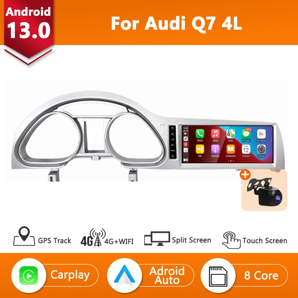 

KJ-NAVI Car Android CarPlay Multimedia Player For Audi Q7 4L 2005-2015 MMI 2G 3G Bluetooth GPS Navigation Radio Stereo Screen