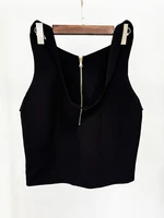 HIGH STREET Newest Fashion 2026 Designer Women's Rose Metal Buttons Halter Skirt - Image 4