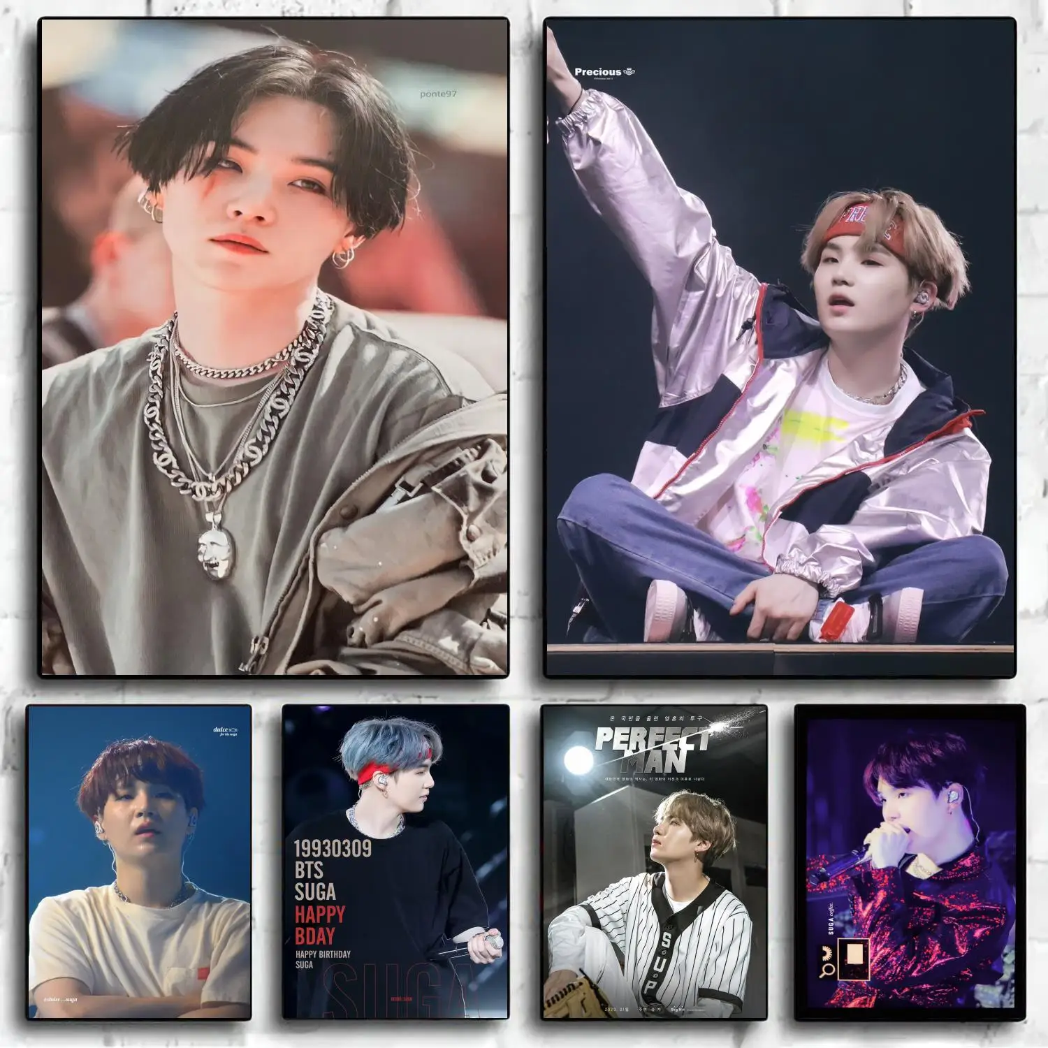 Декоративный художественный плакат min yoongi, настенный художественный персонализированный подарок, современный декор для семейной спальни, холщовые плакаты