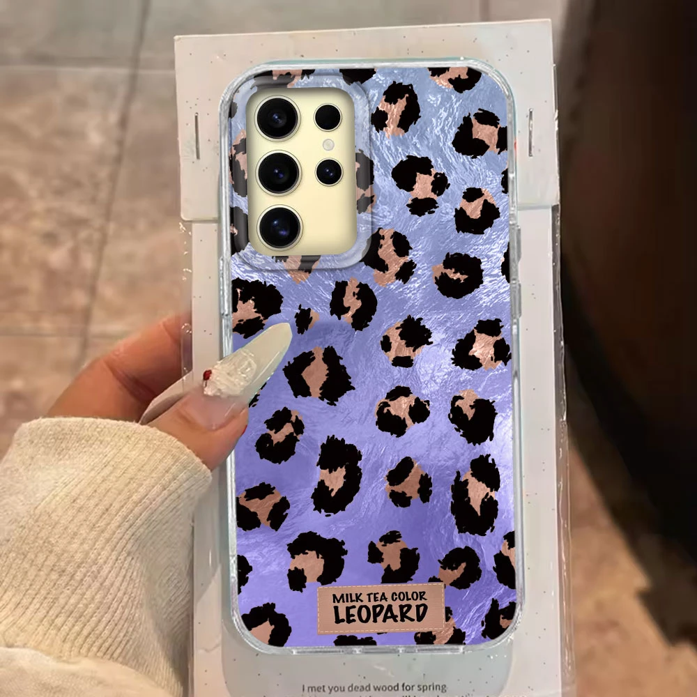  Retro Rosa Leopardenmuster Handyhülle für Damen und Mädchen, Passend für Samsung Galaxy S25 S24 S23 S22 S21 S20 FE Plus S26 Ultra, Schutzhülle für die Rückseite – Detail 4
