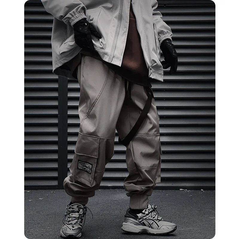 Unisex High Street Spring Functional Style Cargo Pants Thread Leggings Loose Multi Pocket Workwear Casual Pants Men's clothing
