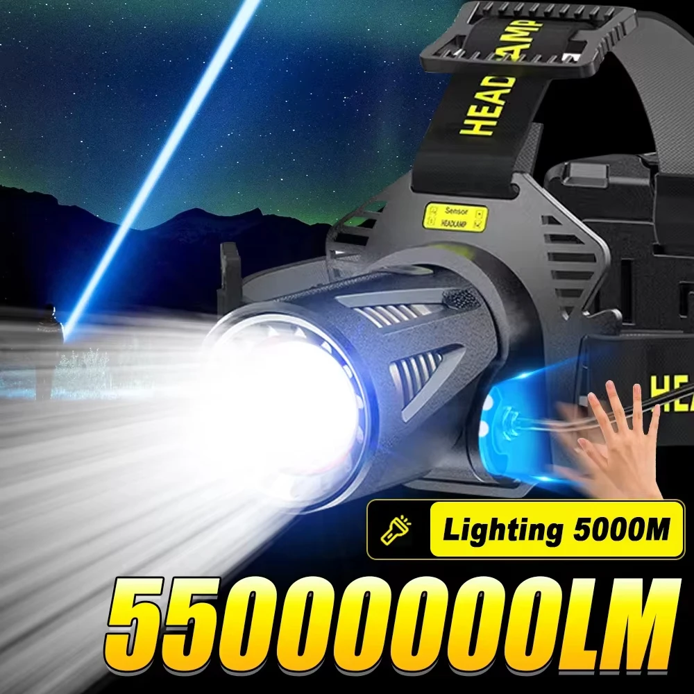 36-core Super Bright Headlight High Power XHP360 LED Headlamp Strong Light Head Lamp USB Rechargeable Zoomable Camping Fishing head flashlight cob headlamp