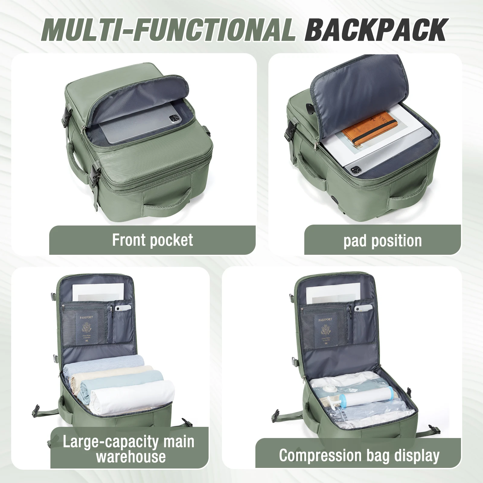 Backpack Travel Cabin Plane 40x20x30，Men Work Backpack Cabin Luggage Airplane Backpack, Handluggage Portable Executive Backpack