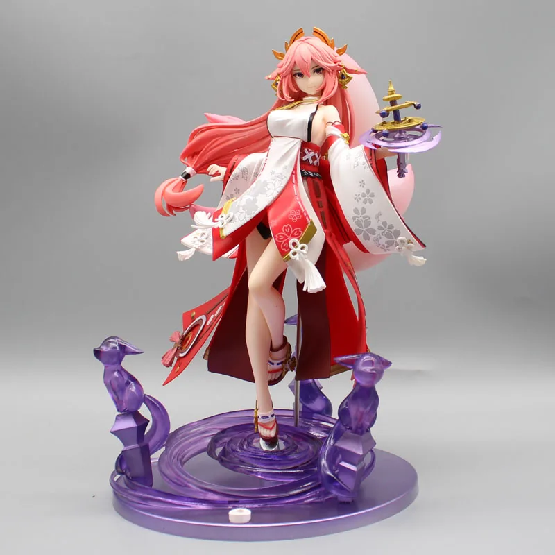 

New 25cm Genshin Impact Anime Figures Yae Miko Sexy Girl Action Figurine Pvc Statue Model Kawaii Collection Doll Toys Kids Gifts