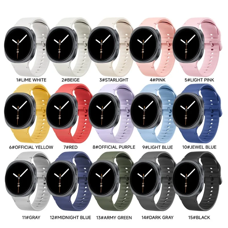 삼성 갤럭시 Watch8 8 클래식 46mm 스트랩 스포츠 스마트 팔찌 갤럭시 시계 8 40 44mm 시계 스트랩에 대한 20/22mm 실리콘 밴드