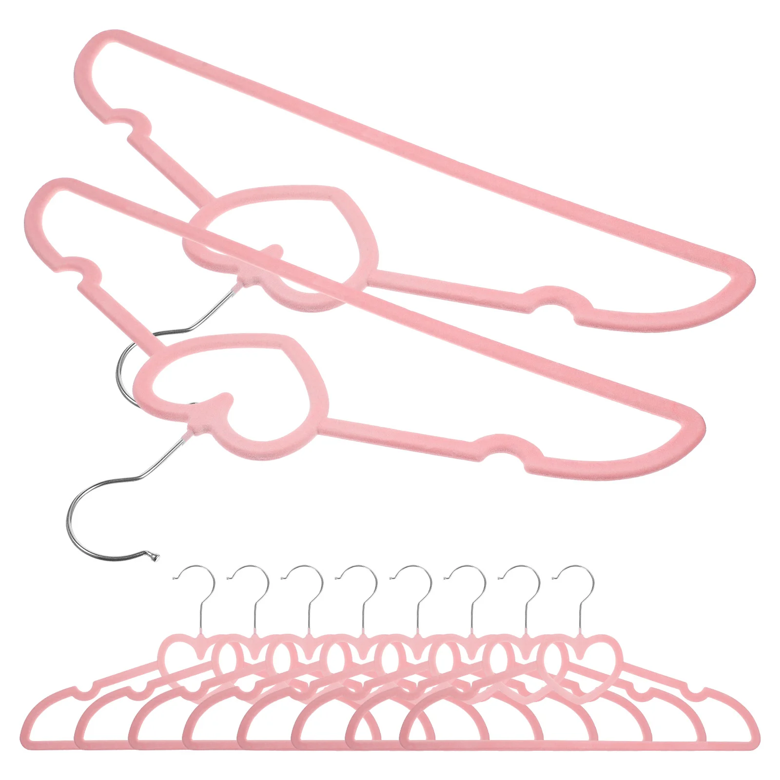 

10 pcs Heart Shaped Plastic Hangers Clothes Hangers with 360 Degree Swivel Hook Coat Hangers