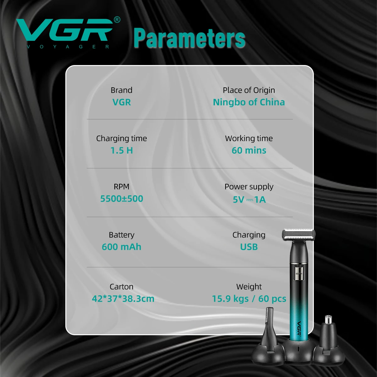 VGR V-628 3 في 1 مجموعة تشذيب الشعر الجديدة متعددة...