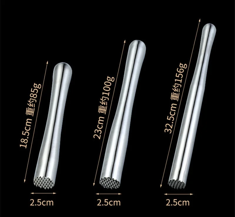 Description Picture 3 of itemStainless Steel Cocktail Muddler with Bar Mixing Spoon Cocktail Muddler Long Drink Stirrer Bartender Spoon Bar Accessories