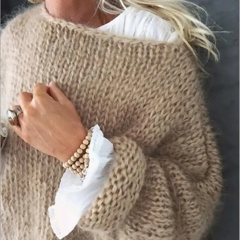 Women Long Sleeve Knitted Sweater Tops Autumn Winter