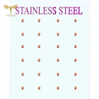2-8mm Rose Gold Color Ball Earrings Set Minimalist Stud Earring Pink Stainless Steel Jewelry Wholesale Women Bohemia Accessories 1