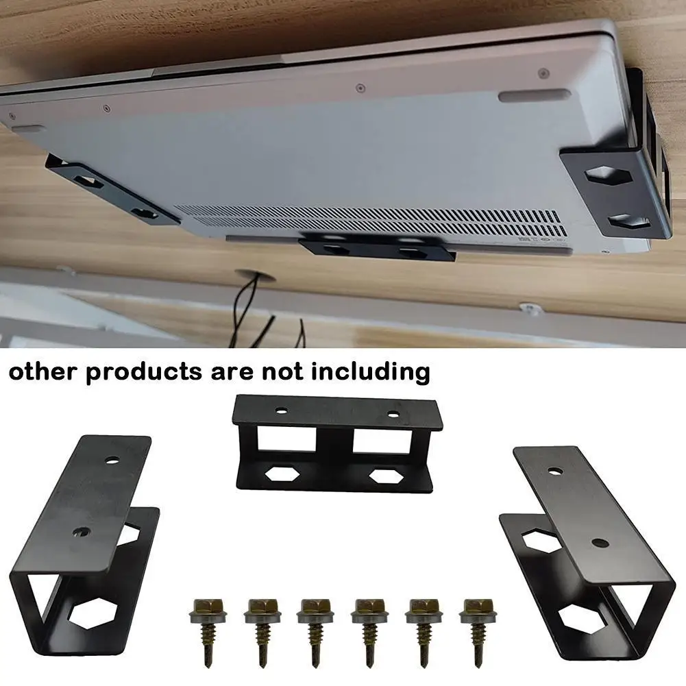 sob a Tabela Suporte do Laptop Suporte de Armazenamento Portátil Notebook Stand Mount Desktop Organizer para Casa Escritório Fácil de Instalar Novo