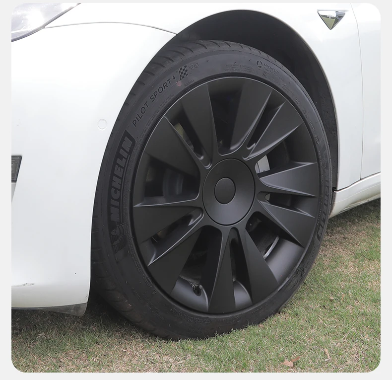 4PCS 18-Inch Knife Wheel Cover For Tesla Model 3 2017-2023 Performance Hub Caps Replacement Wheel Cap Full Rim Cover Accessories