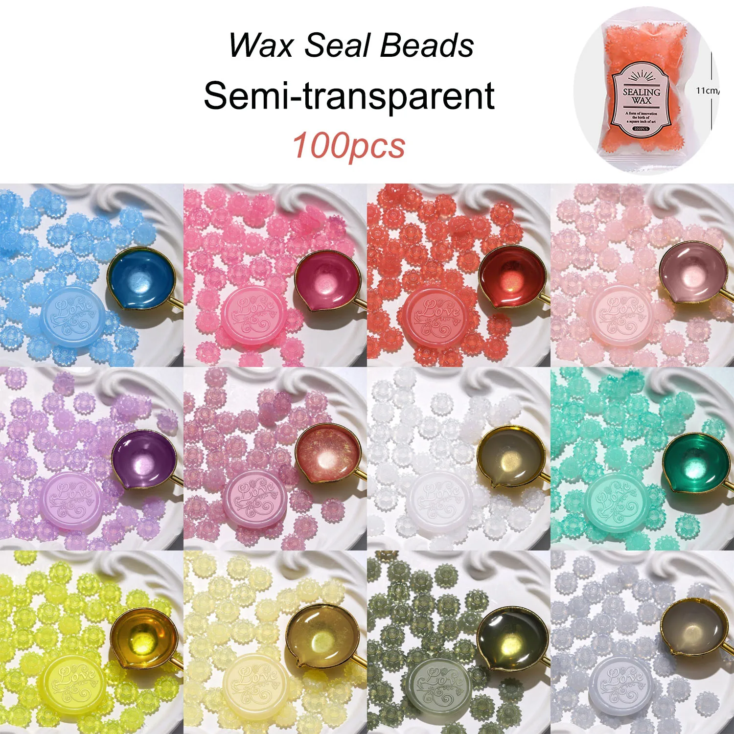 100 pcs Sunflower Wax Pellets for Wax Seals