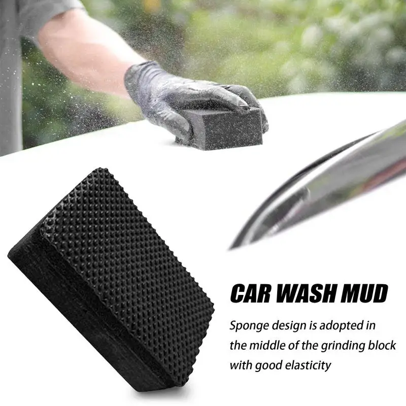 Car Clay Sponge Reusable Polishing Clay Bar Tool Mitt Auto Detailing Car Wash Sponge Rhombic Alternative Novel Detailing Tool