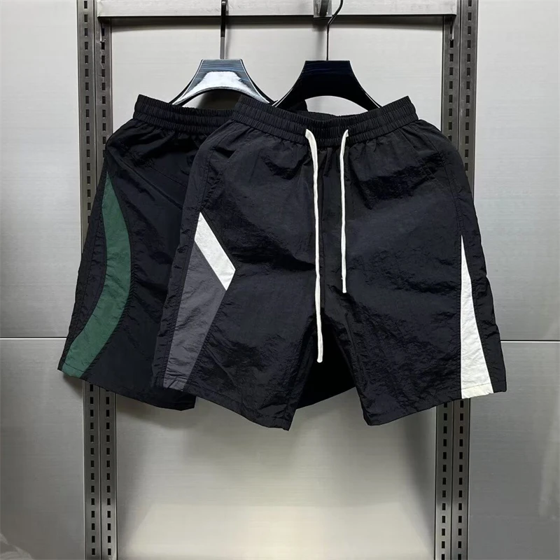 Men Trendy Contrast Color Sports Running Quick Dry Short Pants 2024 Summer Casual Pocket Loose Straight Beach Shorts Ropa Hombre 5