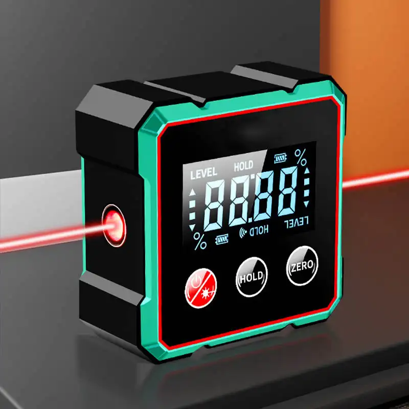 Magnetic Digital Angle Finder with Electronic Laser Gauge Protractor Inclinometer Level Magnets Level Ruler Angle Slope 0-90&deg;