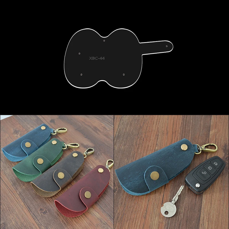 NUBECOM Practical Key Case Making Leather Template, Acrylic Mould, Leather Handmade Stencil, Tools, Handwork Supplies
