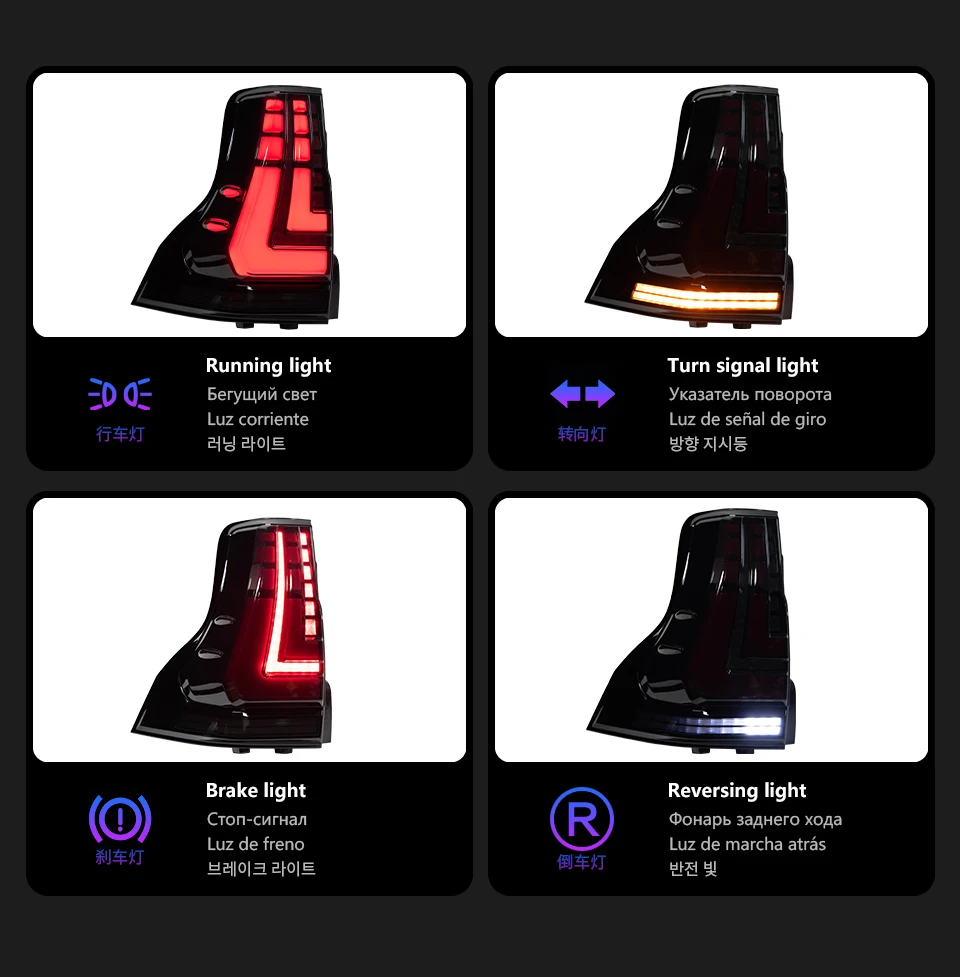 AKD Tail Lamp for Lexus GX GX460 LED Tail Light 2014-2020 GX400 Rear Fog Brake Turn Signal Automotive Accessories