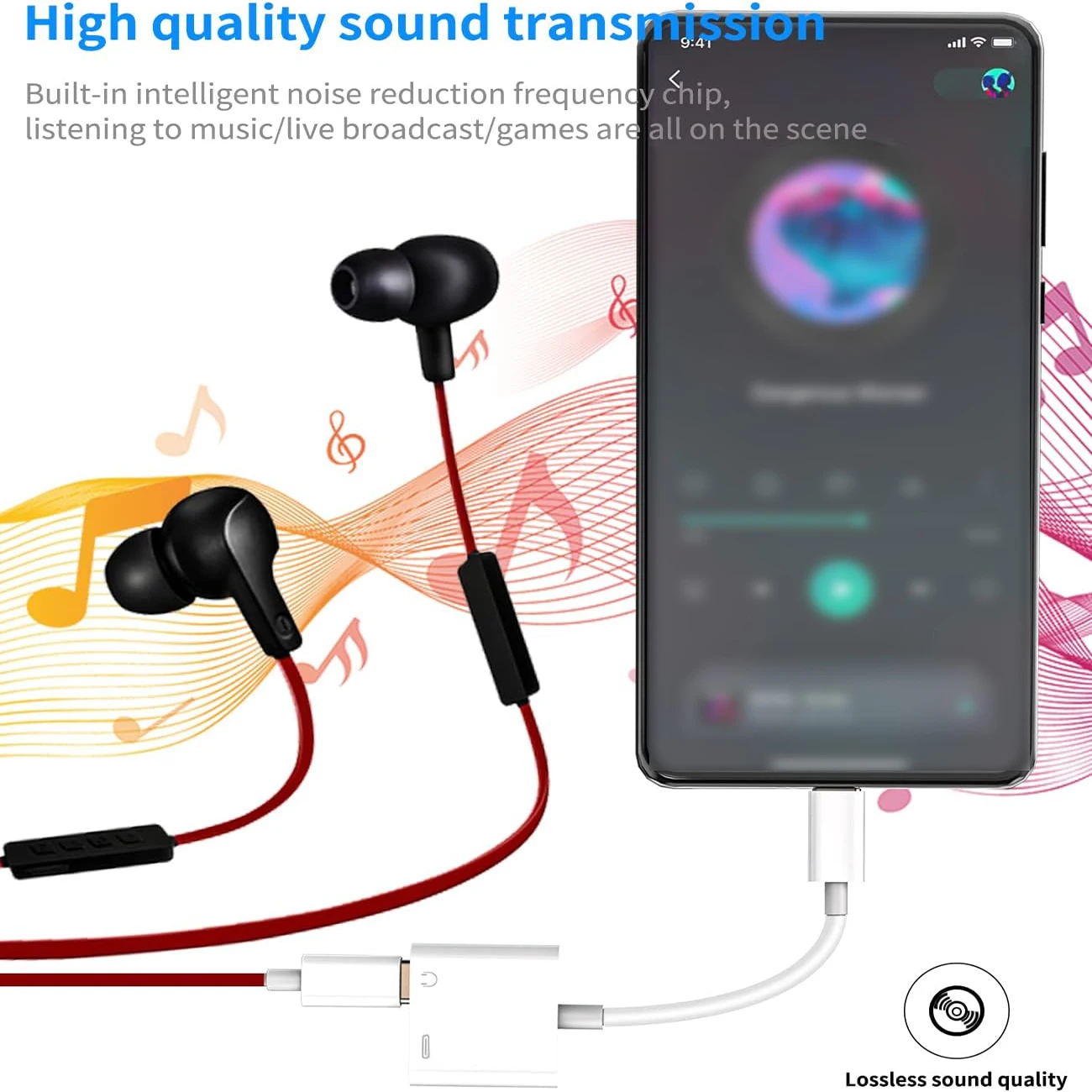 Premium Dual USB-C Audio and Charging Adapter - Enhanced Sound Experience and Simultaneous Charging