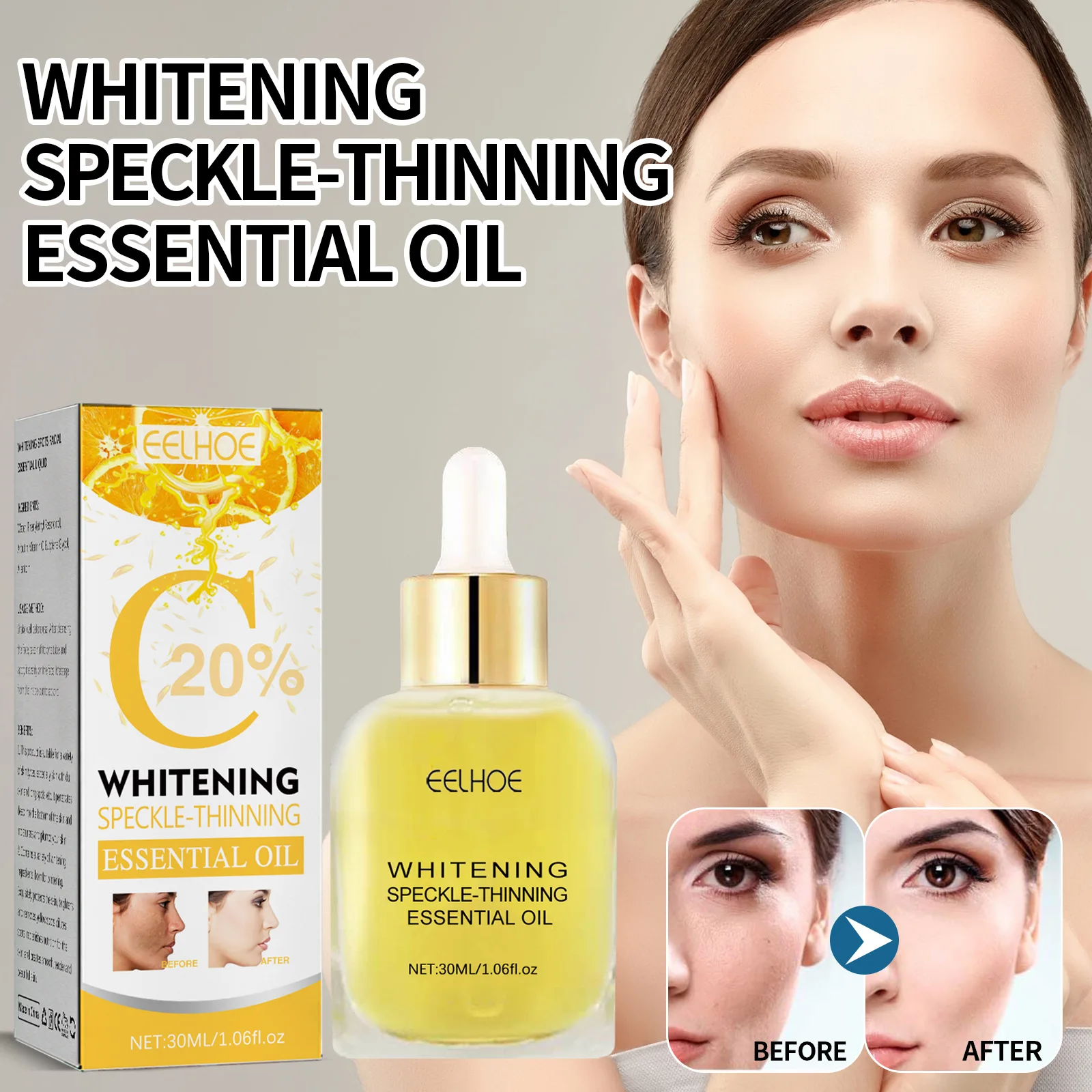 Vitamin C Whitening Serum Face Freckle Remover Fade Dark Spot Pigment Melanin Corrector Brightening Skin Whitening Serum Female_voghion.com