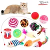 Kitten Toys Variety Pack-Pet Cat Toys Combination Set, Funny Stick, Sisal Mouse, Bell Ball Supplies 3