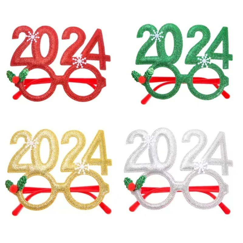 

2024 Mistletoe Glasses Party Costume Snowflake Party Karaoke Punk Photo Props Cool Party Bar Glasses Nightclub