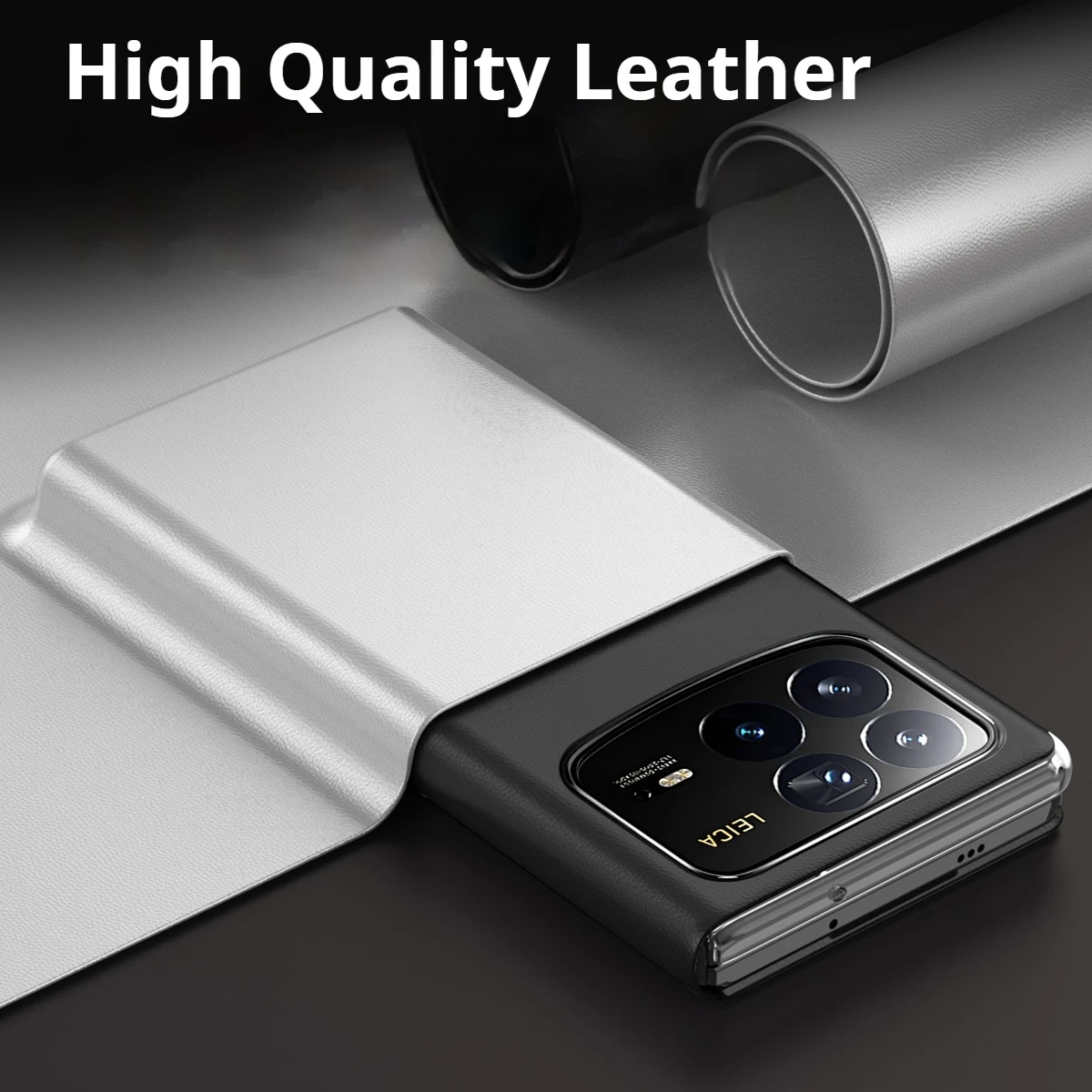 Étui à rabat en cuir Smart View pour Xiaomi Mix Fold 4 Smart Wake Sleep Call ID Display avec support_voghion.com