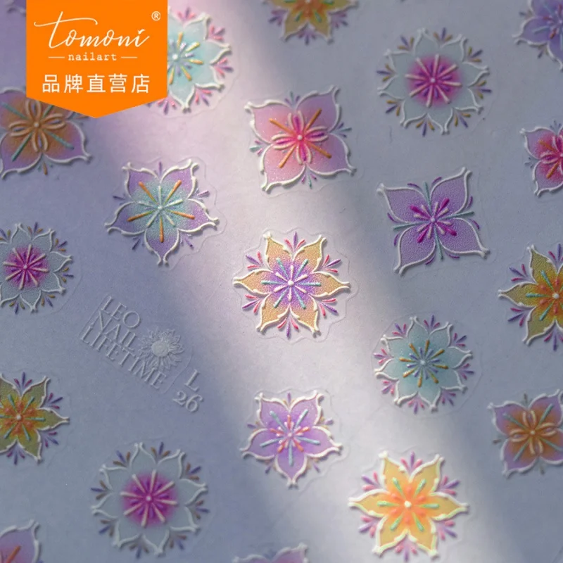 

[Meow.Sensei] L26 Micro-Carved Leo & Tomoni Cooperation Japanese Soft Color Nail Sticker Adhesive Nail Sticker Bohemian