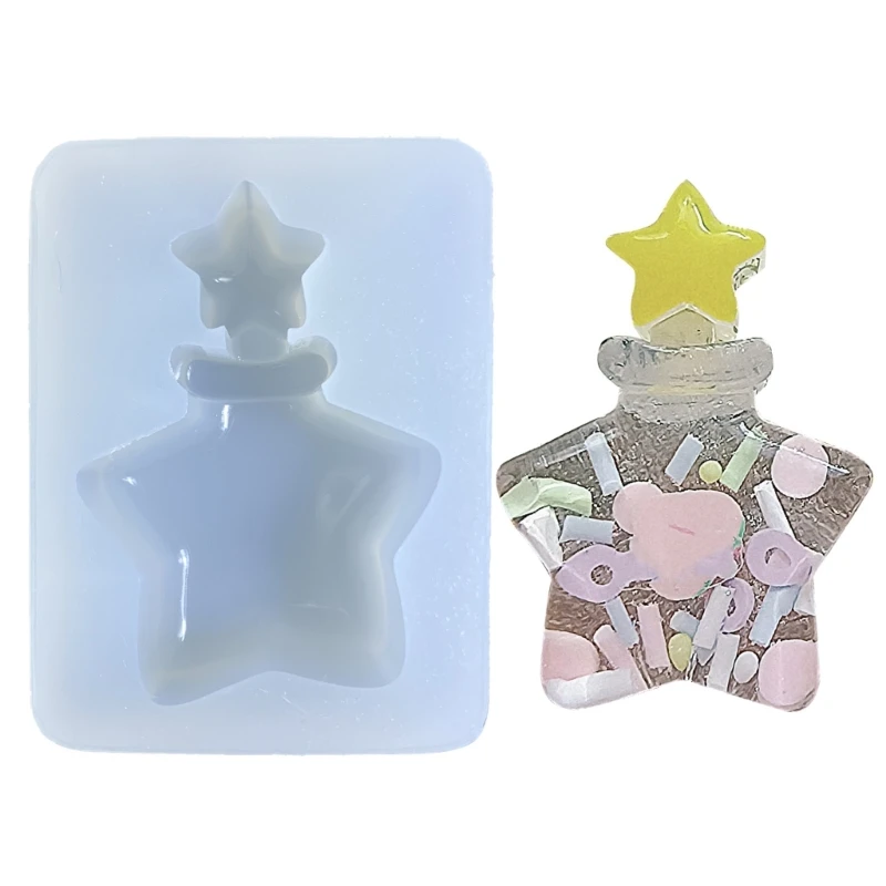 

N58F Silicone Lovely Bottle Keychain Mould With Hole Keyring Pendant DIY Craft