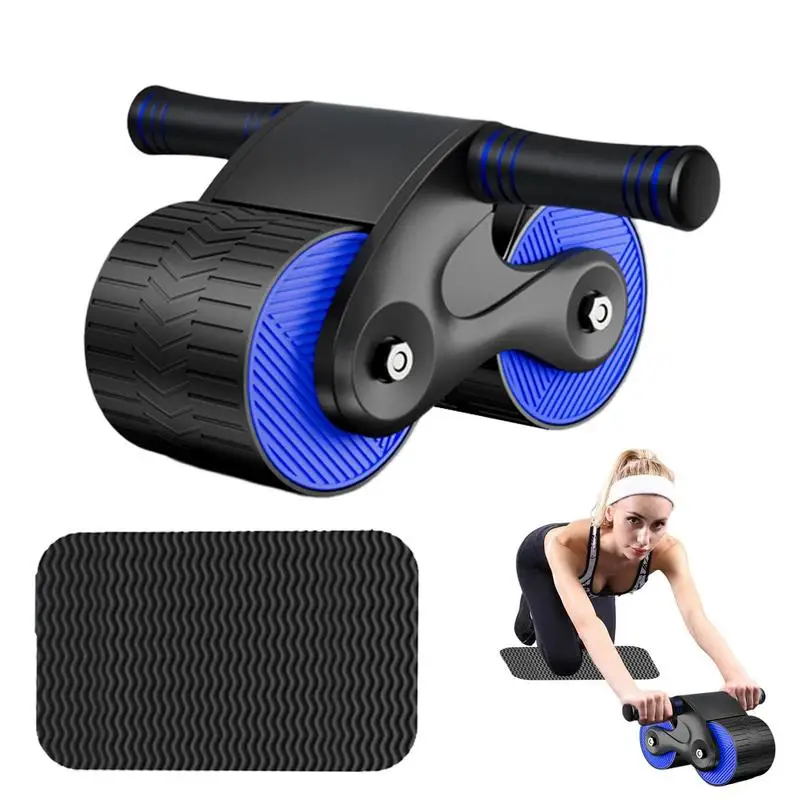 Ab Wheel Automatic Rebound Ab Roller Per Abs Workout Double Round Wheels Roller Domestic Addominale Exerciser Ab Roller Wheel