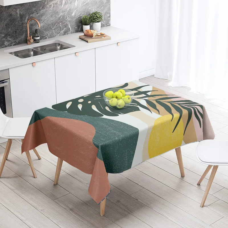 Morandi Ins Style Tablecloth Abstract Art Design 2025 New Geometric Pattern Decorative Tablecloth for Coffee Shop 3