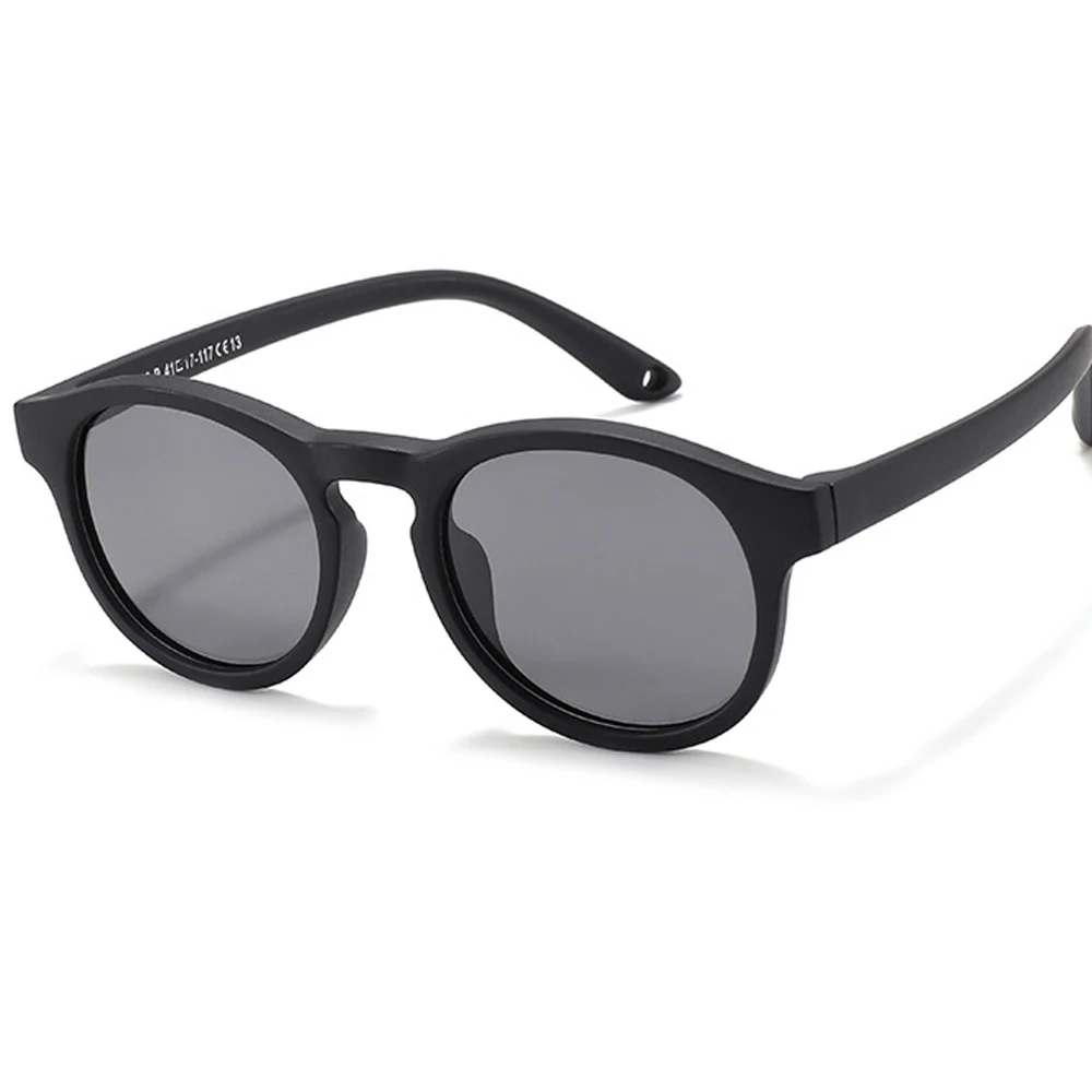 

2023 New Girls Boys Round Silicone Sunglasses Newborn Infant with Adjustable Strap UV Protection Baby Polarized Sunglasses