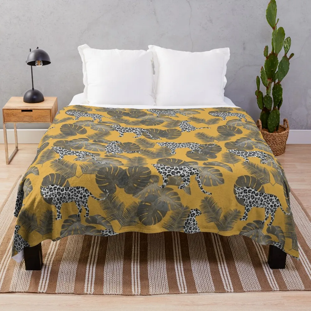 

Cheetah yellow mustard pattern Throw Blanket Beautifuls Custom anime Weighted Blankets