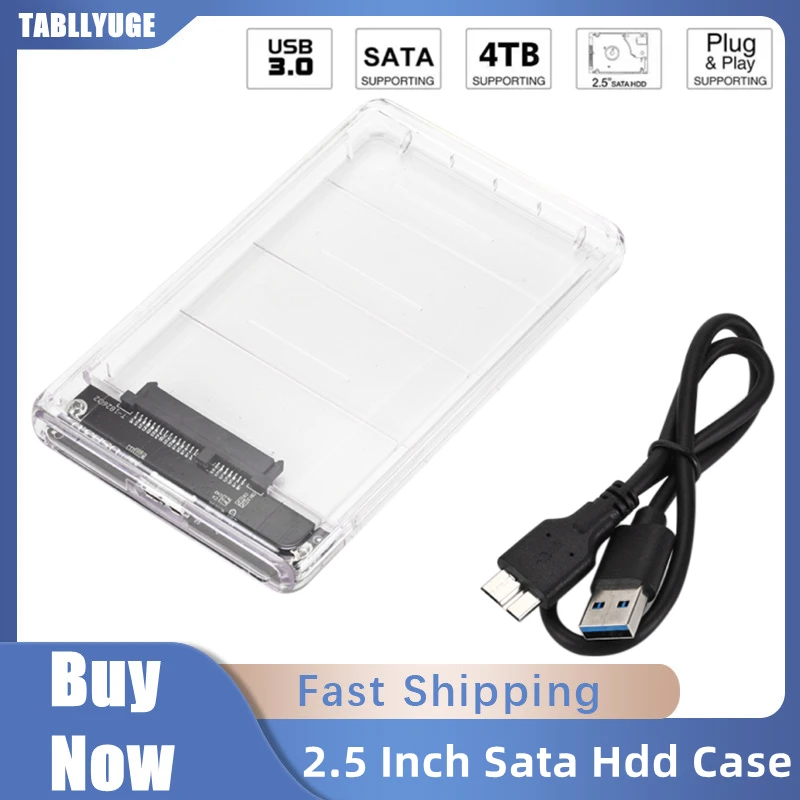 2.5 Inch HDD SSD Case SATA to USB 3.0 5Gbps Tool-Free Transparent External Hard Drive Enclosure Support UASP SATA for Laptop PC orico transparent hdd enclosure external hard drive case sata to usb3 0 5gbps 2 5 inch hdd case for 2 5 7mm 9 5mm ssd hdd box