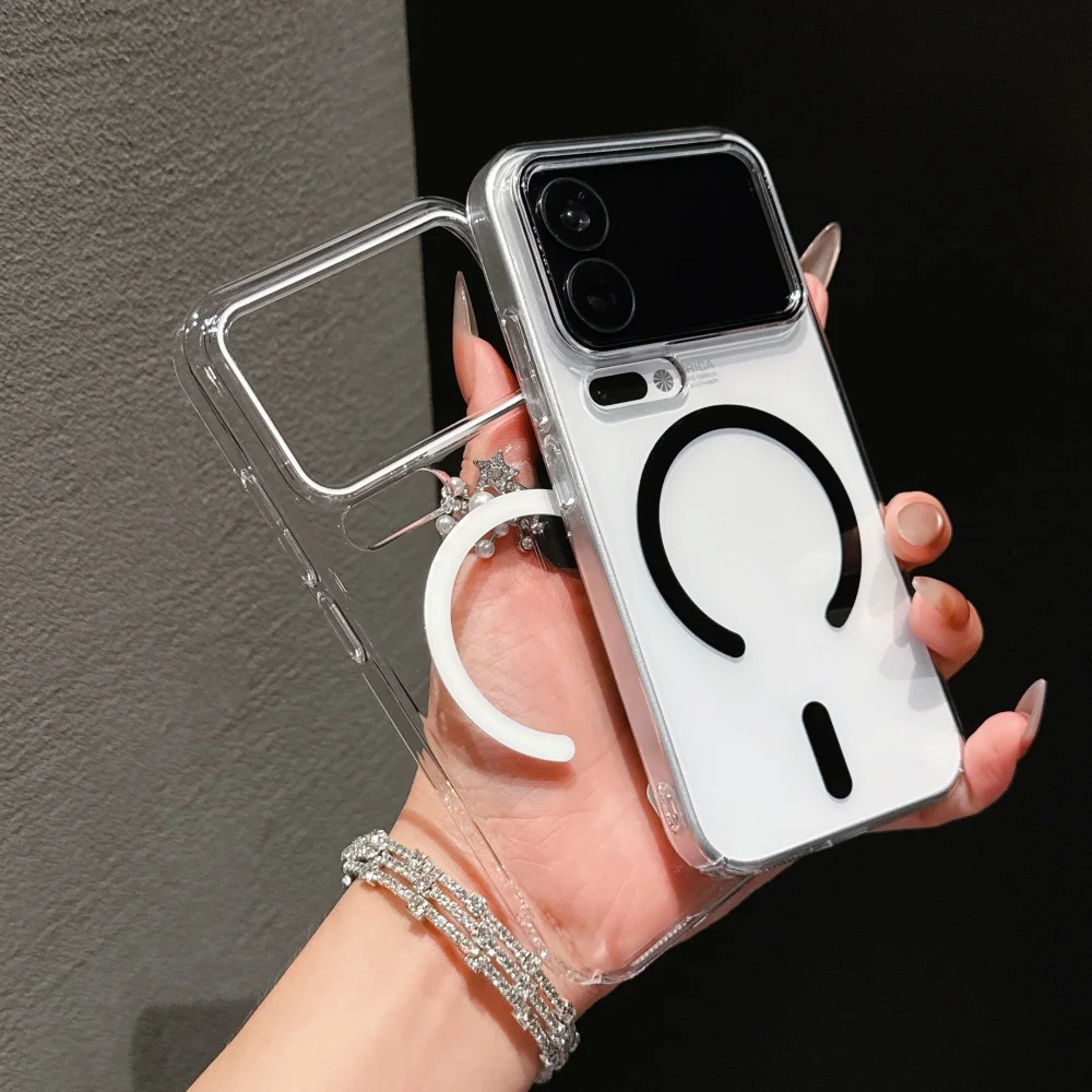 Transparent Ultra Thin Matte Hard PC Phone Case with Magnetic Wireless Charging Compatibility