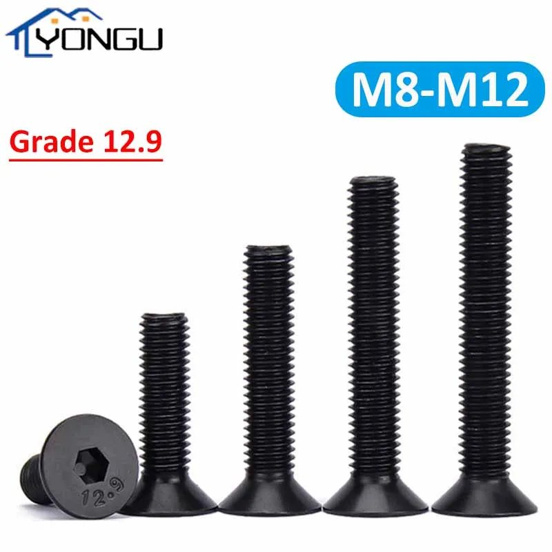 

M6 M8 M10 M12 Hexagon Hex Socket Countersunk Screw Flat Head Allen Bolts Grade 12.9 DIN7991